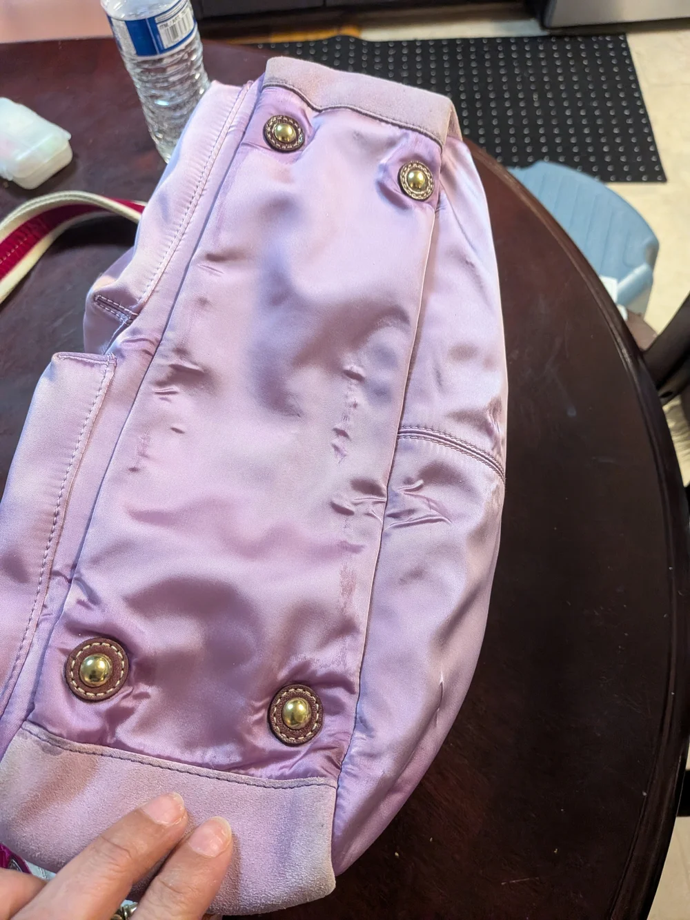 Coach Pink Nylon Crossbody with Pom Pom Charm